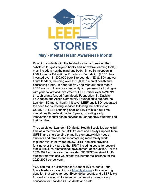 LEEF 2023 May Newsletter